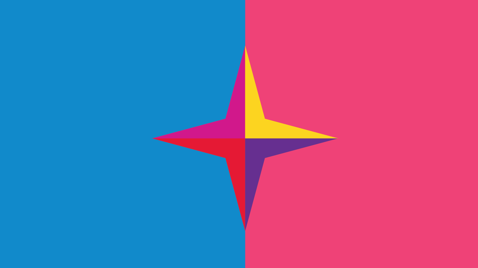 star centered between blue and pink
