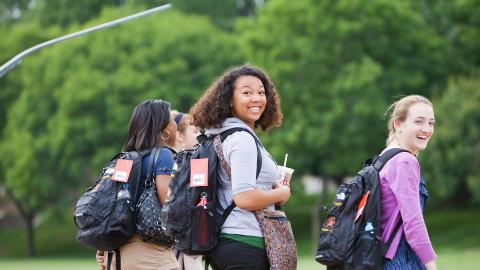 Students on campus 